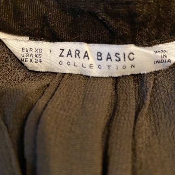 ZARA BASIC Silk Velvet Beads Embroidery Kimono Tunic Top Olive, size XS - Picture 13 of 16